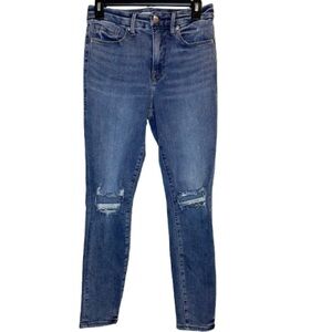 Good American Women Good Legs Cropped Ankle Skinny Jeans Hi-Rise Stretch Sz 28